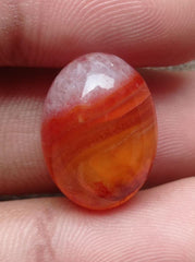 19ct Bi-color Agate Cabochon - Sulaimani Aqeeq - 20x15x9mm