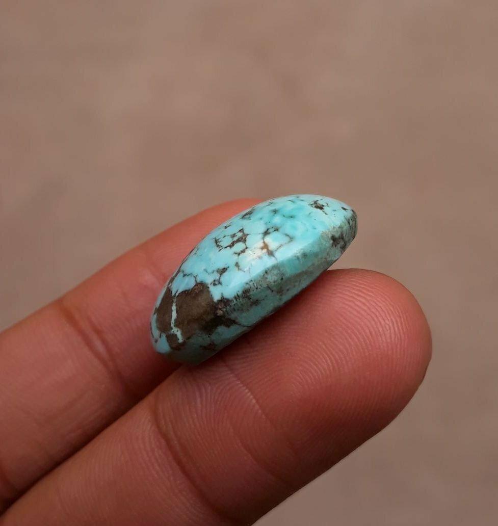 Natural Turquoise – Blue Matrix Turquoise – Shajri Feroza - 36ct-25x20mm