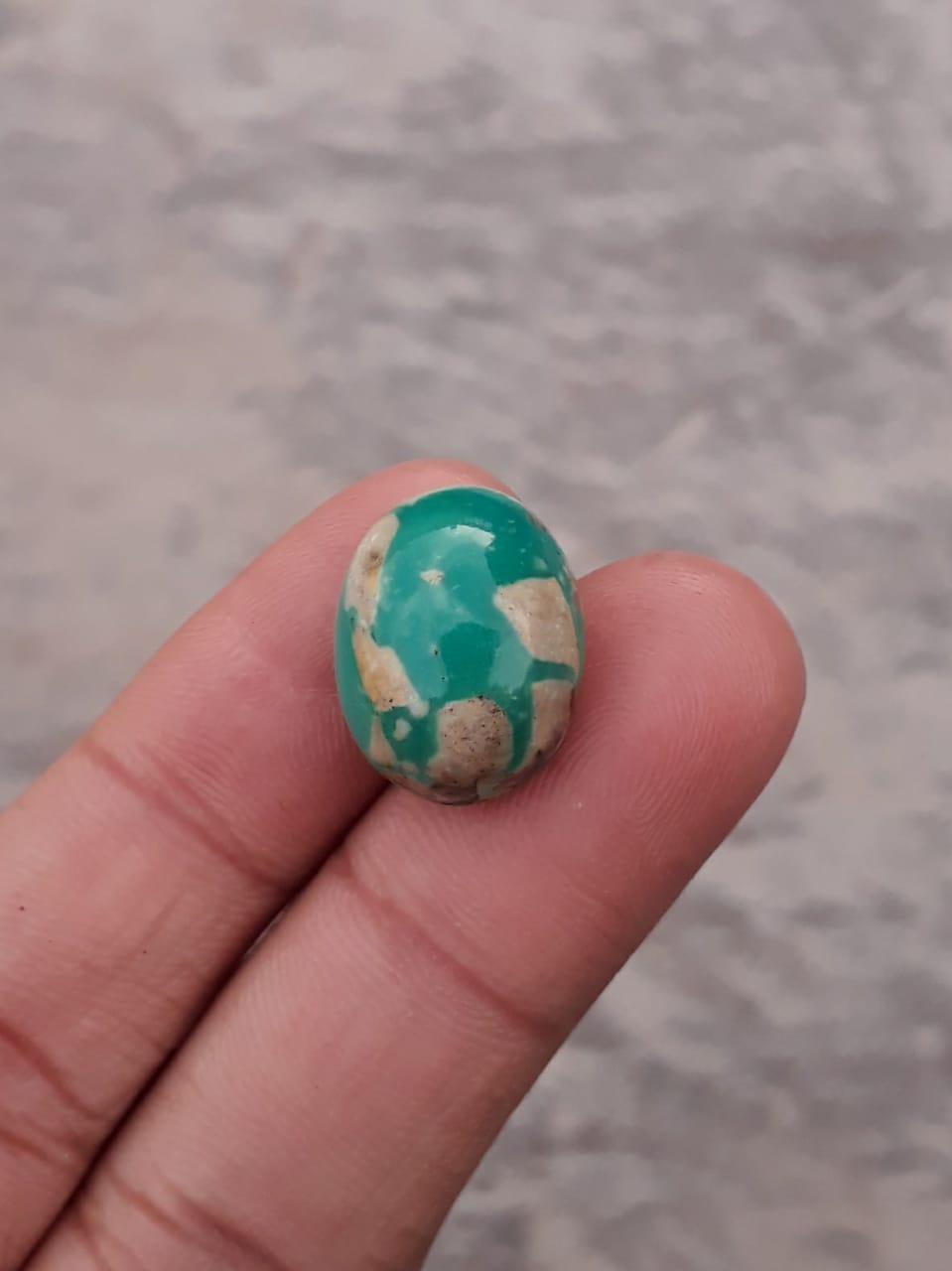 Natural Turquoise, Green Matrix Turquoise, Shajri Feroza, Real Firoza Stone,Dimensions-17.5x14mm