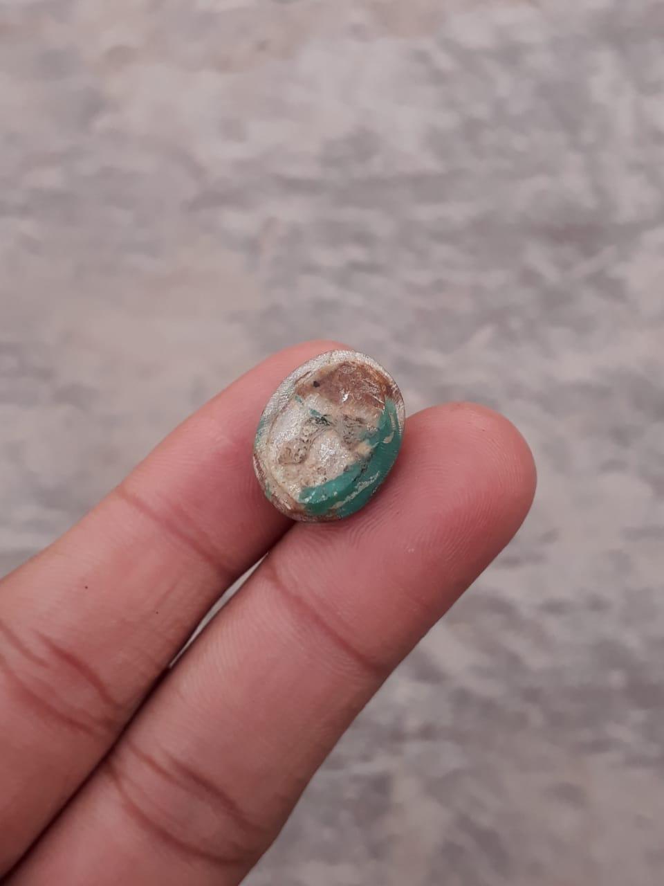 Natural Turquoise, Green Matrix Turquoise, Shajri Feroza, Real Firoza Stone,Dimensions-17.5x14mm