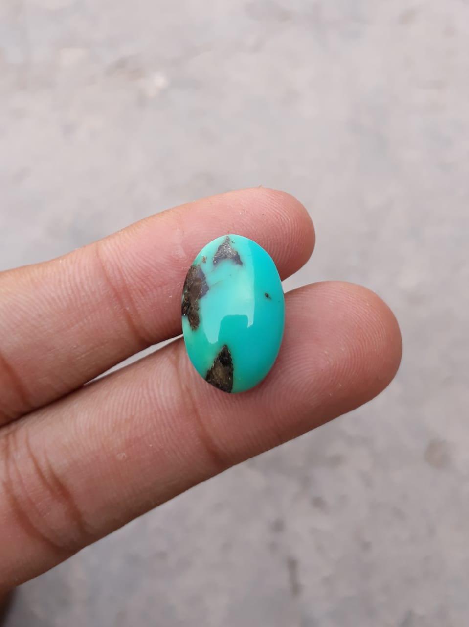 10.5ct Natural Turquoise, Green Matrix Turquoise, Shajri Feroza, Real Firoza Stone,Dimensions -19x12.3mm