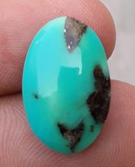 10.5ct Natural Turquoise, Green Matrix Turquoise, Shajri Feroza, Real Firoza Stone,Dimensions -19x12.3mm