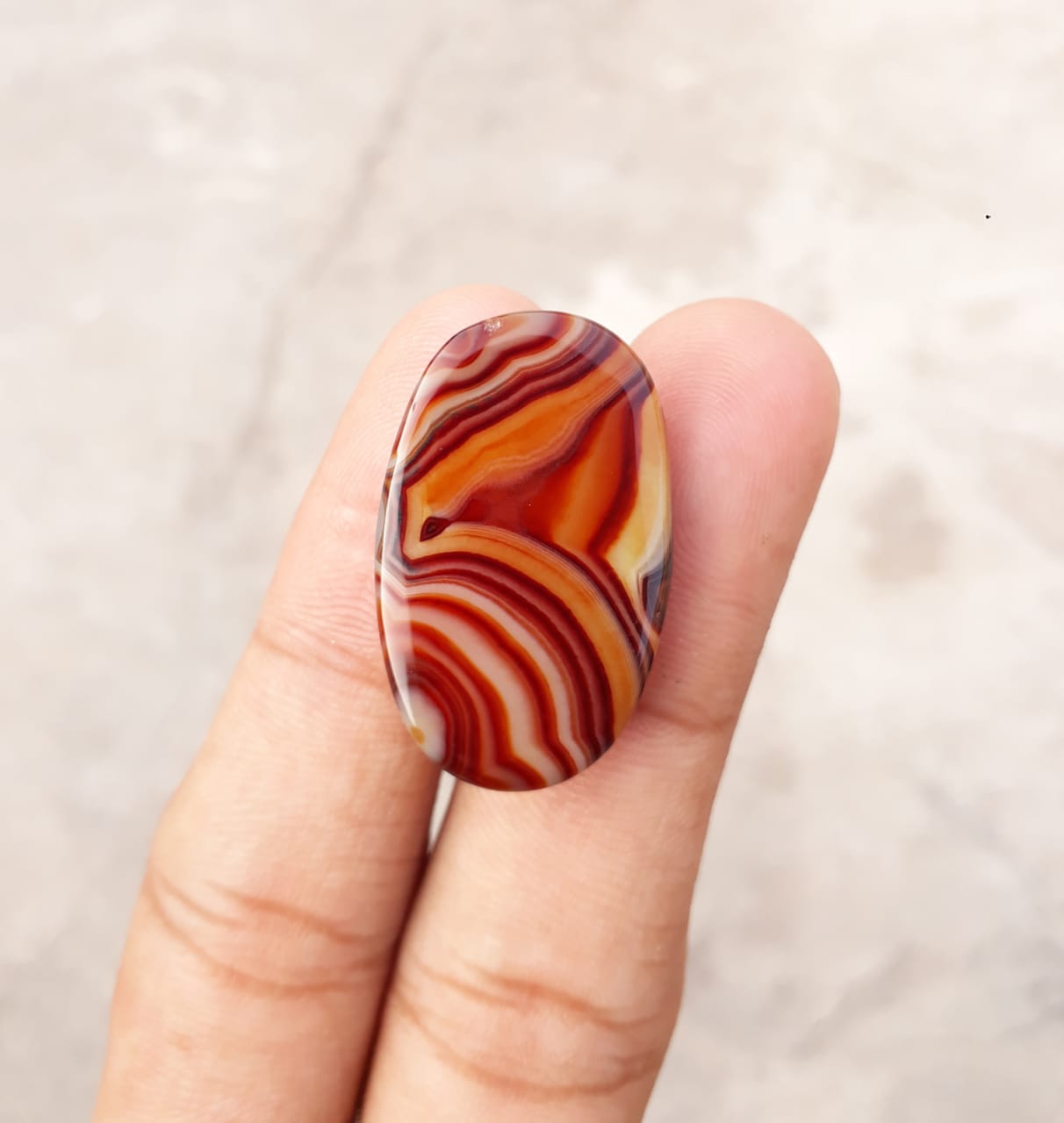 29.4ct Fortified Agate Cabochon - Sulaimani Aqeeq - Dimension 30x19x6mm