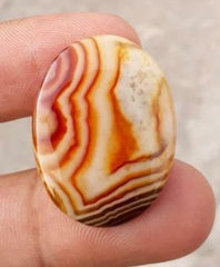 34ct  Fortified Agate Cabochon with Yellow bands - 30x23mm