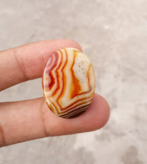 34ct  Fortified Agate Cabochon with Yellow bands - 30x23mm