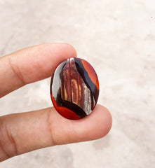 Natural Wooden Pattern in Agate -  Sulaimani Aqeeq - 27.5x22mm