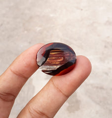 Natural Wooden Pattern in Agate -  Sulaimani Aqeeq - 27.5x22mm