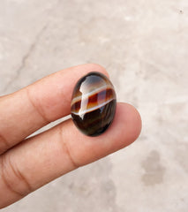 Layered Agate - Banded Agate -  Sulaimani Aqeeq - 22x16mm