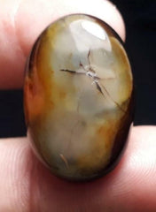 27ct Agate with Mosquito-like Pattern - Sulaimani Aqeeq - 27x18mm