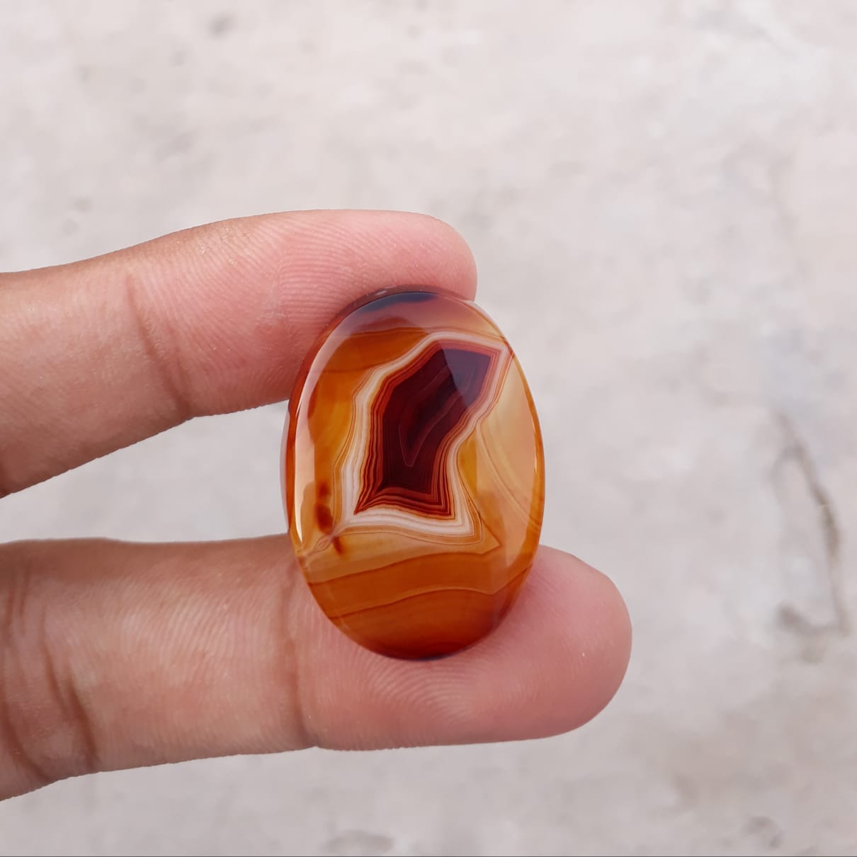 39.6ct Fortified Agate Cabochon - Sulaimani Aqeeq - 30x22x7mm