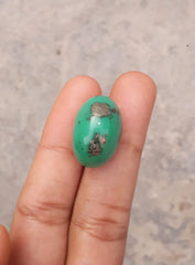 22ct Natural Turquoise, Green Matrix Turquoise, Real Feroza Stone - 21.5 x 15mm