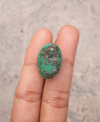 22ct Natural Turquoise, Green Matrix Turquoise, Real Feroza Stone - 21.5 x 15mm