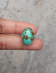 16.5ct Turquoise, Natural Green Matrix Turquoise,  , Real Firoza Stone,Dimensions  - 20x14.5mm