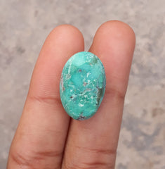 18.1ct Natural Turquoise, Green Matrix Turquoise, Shajri Feroza, Real Feroza Stone- 20x13mm