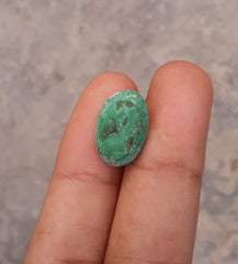 7.1ct Green Matrix Turquoise, Natural Feroza Stone Oval Shape, Real Feroza Stone,Dimensions-15x10x6mm