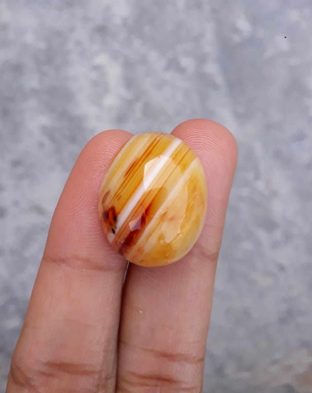 Natural Yellow Banded Agate - Sulaimani Aqeeq