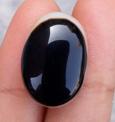 17.4ct Black Onyx - Beautiful Onyx Gemstone - Onyx Agate - 22x16mm