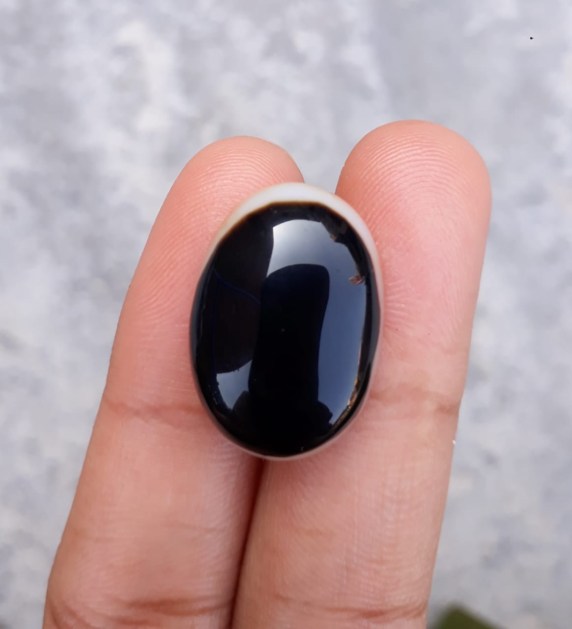 17.4ct Black Onyx - Beautiful Onyx Gemstone - Onyx Agate - 22x16mm