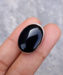 17.4ct Black Onyx - Beautiful Onyx Gemstone - Onyx Agate - 22x16mm