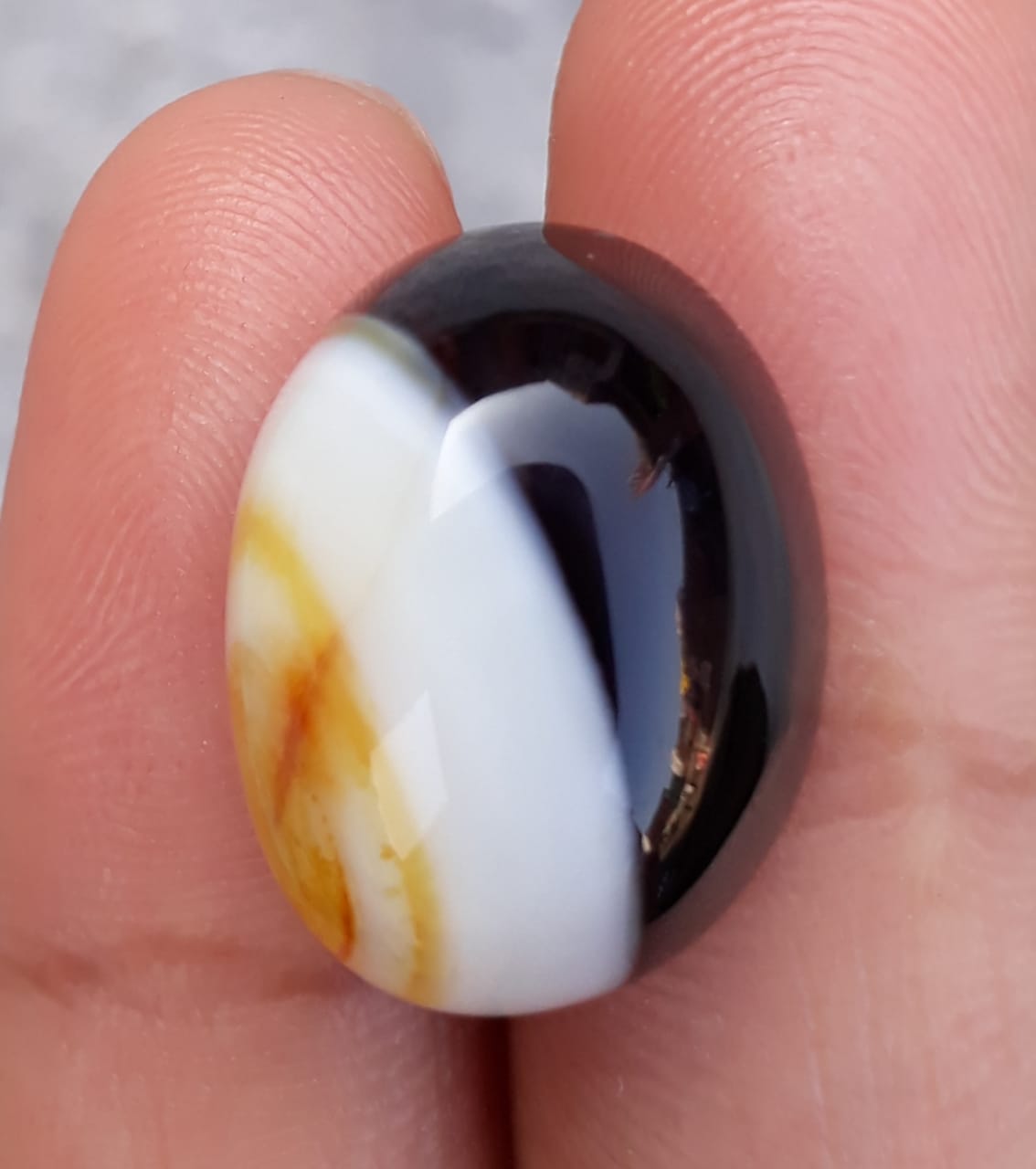 21ct Black Onyx - Beautiful Onyx Gemstone - Onyx Agate - 20x15mm