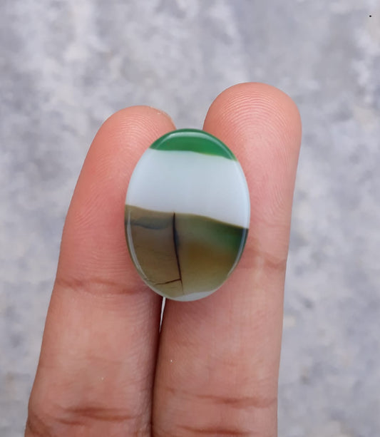 Green Chalcedony - Green Agate White - Green Agate -15x20mm