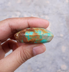 141ct Natural Turquoise, Green Matrix Turquoise, Oval Shape, Real Feroza Stone,Dimensions - 43x31mm