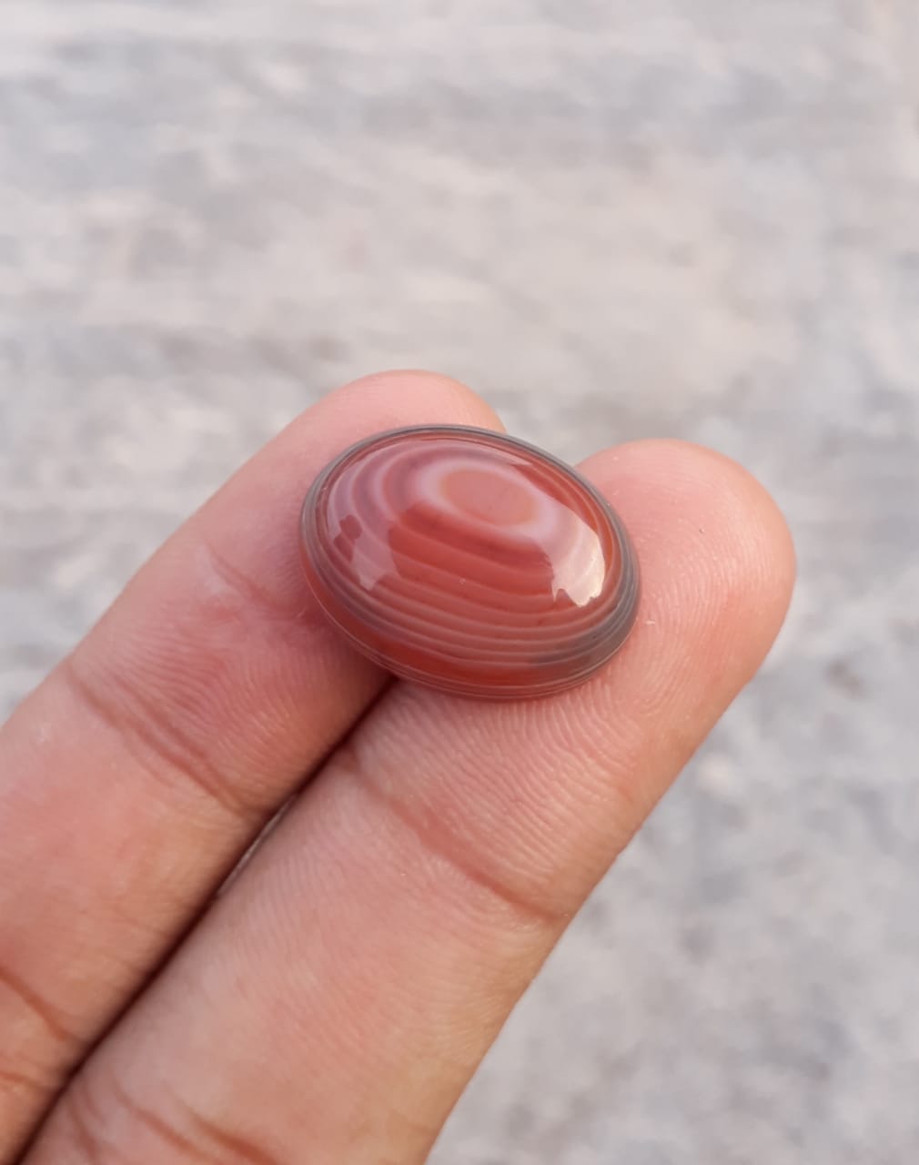 14.4ct Natural Red Eye Agate For Sale - Aqeeq - Dimension 20x15x6mm