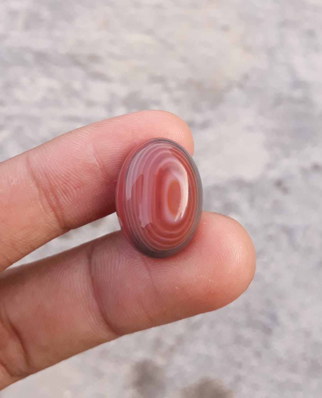 14.4ct Natural Red Eye Agate For Sale - Aqeeq - Dimension 20x15x6mm