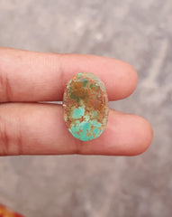 10.5ct Natural   Green Matrix  with Pyrite Turquoise,  Oval Shape, Real Firoza Stone,Dimensions  - 19x13mm