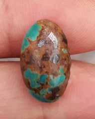 7.6ct Natural Turquoise, Green Matrix Turquoise, Real Firoza Stone,Dimensions-16.5x10mm