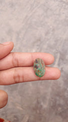 7ct Natural Turquoise, Green Matrix Turquoise, Oval Shape, Real Firoza Stone,Dimensions -19x12mm