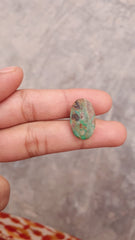 7ct Natural Turquoise, Green Matrix Turquoise, Oval Shape, Real Firoza Stone,Dimensions -19x12mm