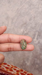 7ct Natural Turquoise, Green Matrix Turquoise, Oval Shape, Real Firoza Stone,Dimensions -19x12mm