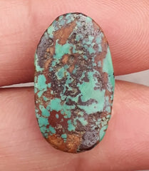 9.2ct Natural Turquoise, Green Matrix Turquoise - 21x12mm
