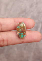 5.6ct Natural Turquoise, Green Matrix Turquoise, Sajri Feroza Real Firoza Stone,Dimensions -18.2x10.5mm