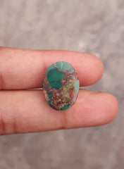 Natural Turquoise, Green Matrix Turquoise, Shajri Feroza,Dimensions -17x13mm