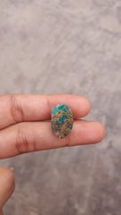 6.7ct Natural Turquoise, Green Matrix Turquoise, Shajri Feroza, Real Firoza Stone,Dimensions- 18x11.8mm