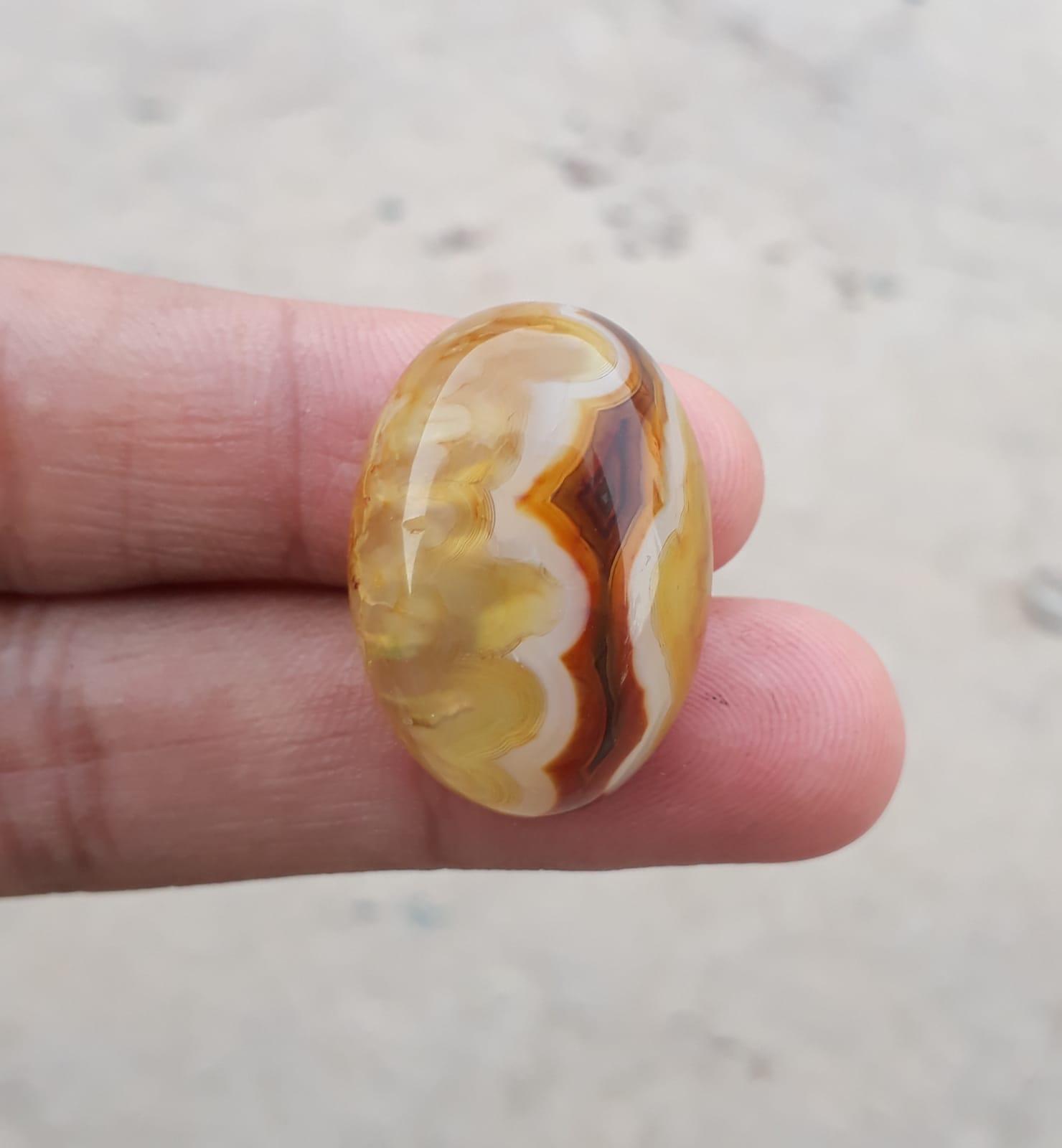 Yellow Fortified Agate - Sulaimani Aqeeq