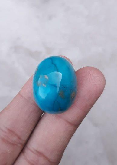 فيروز طبيعي معتمد مع البيريت - بلو ماتريكس تركواز - شاجري فيروزا-74ct-27x20mm