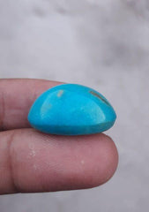 29ct Natural Certified Turquoise  - Blue Matrix Turquoise - Shajri Feroza-29ct-25x15mm