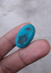 29ct Natural Certified Turquoise  - Blue Matrix Turquoise - Shajri Feroza-29ct-25x15mm