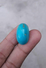 29ct Natural Certified Turquoise  - Blue Matrix Turquoise - Shajri Feroza-29ct-25x15mm