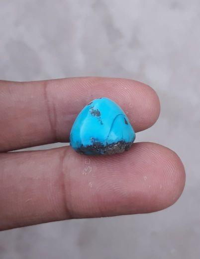 20.5ct Natural Certified Turquoise  - Blue Matrix Turquoise - Shajri Feroza - 17x15mm