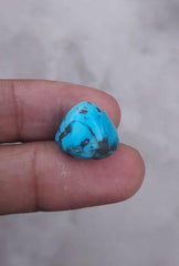 20.5ct Natural Certified Turquoise  - Blue Matrix Turquoise - Shajri Feroza - 17x15mm