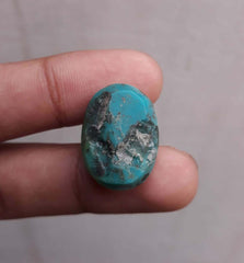 Natural Turquoise with Pyrite - Blue / GreenTurquoise - Shajri Feroza- 23ct-22x17mm