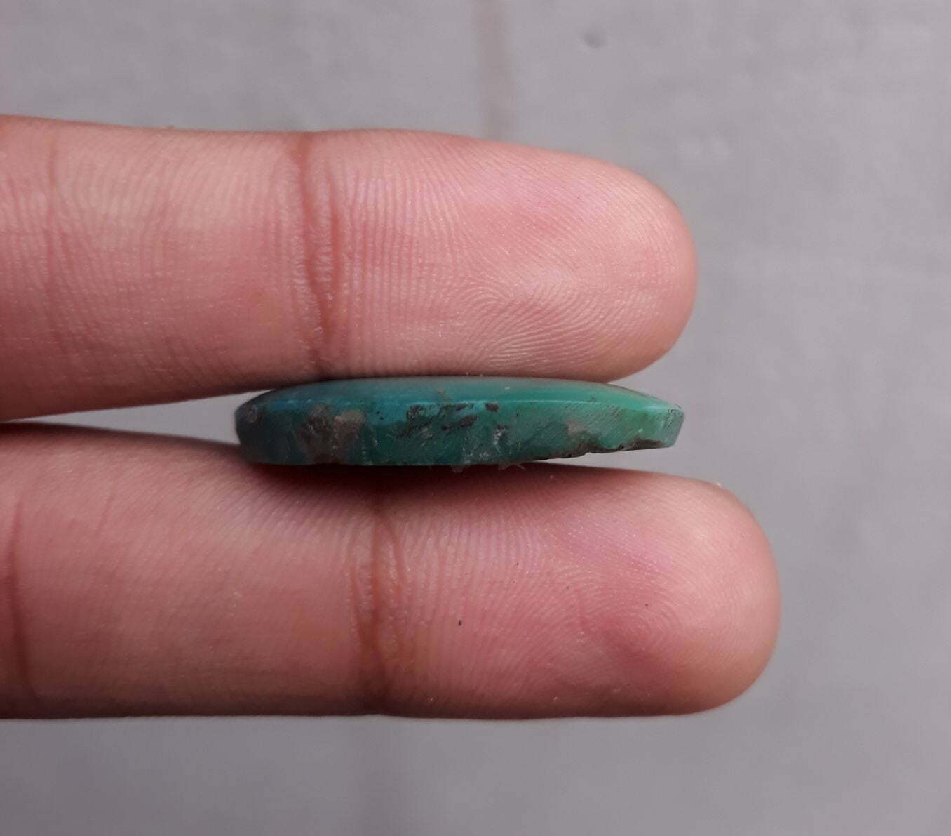 25ct Morenci Turquoise - Natural Turquoise  - Blue Green Matrix Turquoise - 29x21mm
