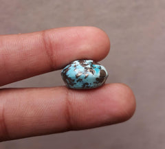 Natural Turquoise with Pyrite - Blue Matrix Turquoise - Shajri Feroza-23ct-17x15mm