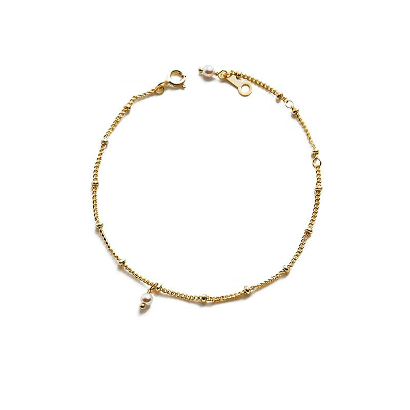 Casual Shell Pearl Chain Bracelet - Gold-Plated Silver Pearl Bracelet for women - Perfect Pearl Bracelet with Gift Wrapping Included