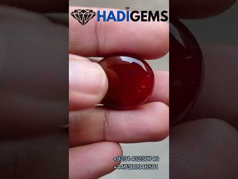 35.8ct Bi-Color intense Red/Black Agate  Cabochon - Sulaimani Aqeeq - 26x21x8mm