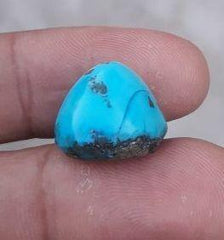 20.5ct Natural Certified Turquoise  - Blue Matrix Turquoise - Shajri Feroza - 17x15mm